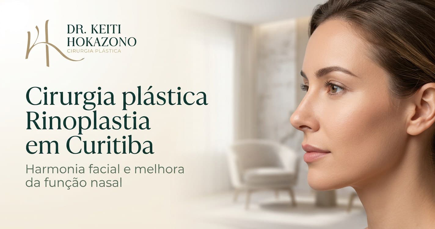 Cirurgia plástica Rinoplastia em Curitiba: imagem de capa para artigo informativo do Dr. Keiti Hokazono em Curitiba.