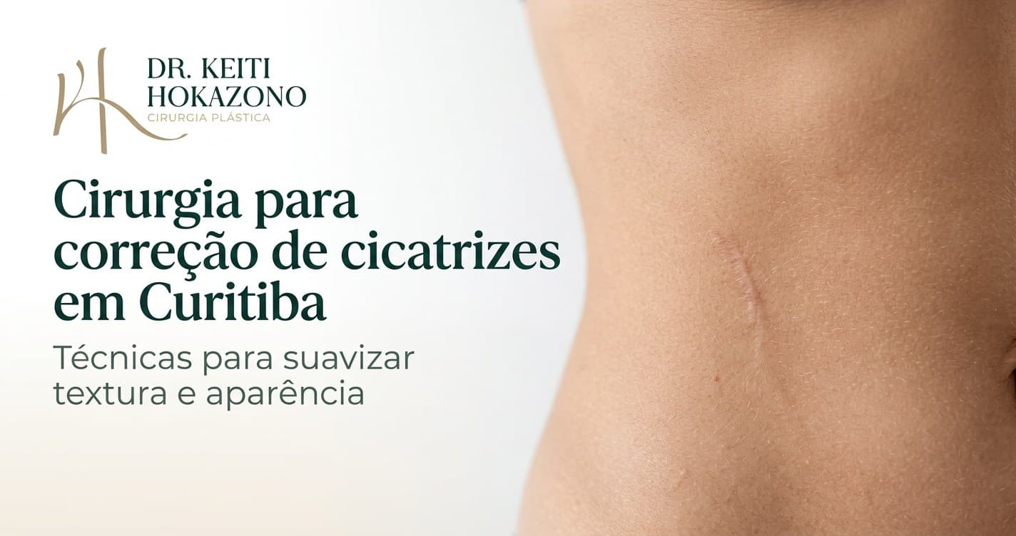 Cirurgia para correção de cicatrizes em Curitiba: imagem de capa para procedimento informativo do Dr. Keiti Hokazono em Curitiba.